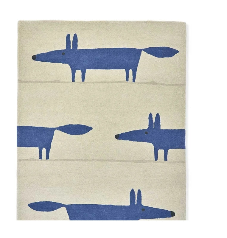 Mr Fox Blue Grey Rug