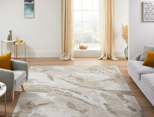 Abstract Ivory skiline SK344 Rug Extra Large